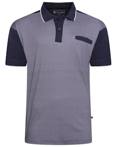 KAM Smart Mini Geo-Print Polo Black